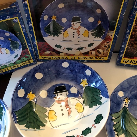 Christmas Large Serving Platter and Bowls. 3 Piece Set. NEW - Picture 4 of 6